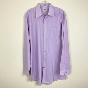 Linea Uomo Men's Shirt Size 16.5  - 36/37 Long Sleeve Button Front Lavender